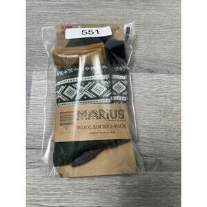 MARIUS Kids 2-PACK BARN ULLSOKKER Dark Mose & Grey Size 36-39